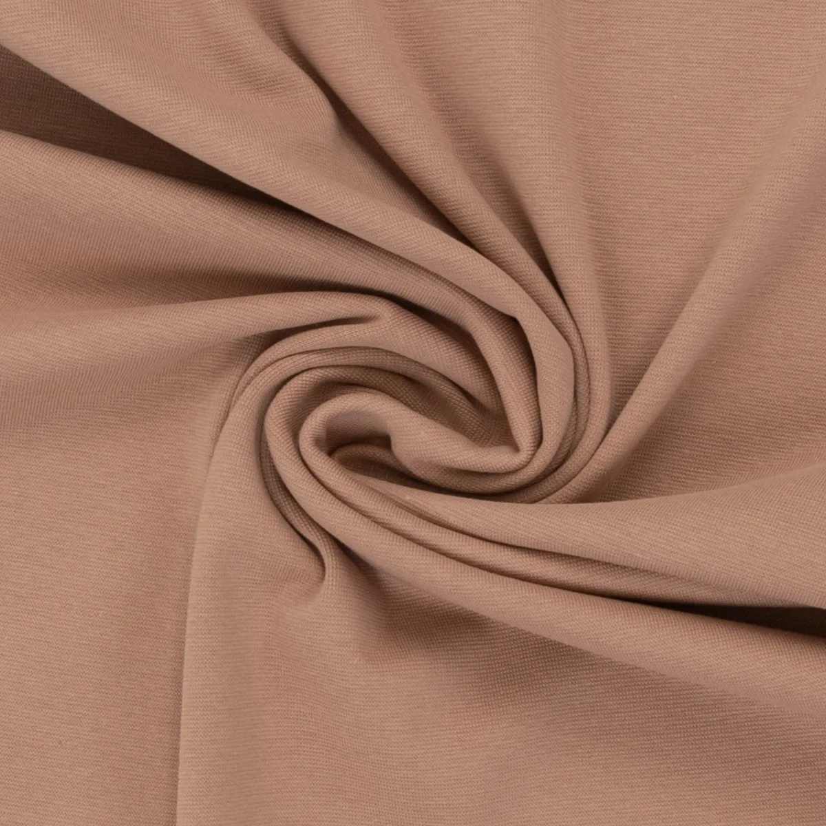 Baumwolljersey in Mocca, Meterware im Detail