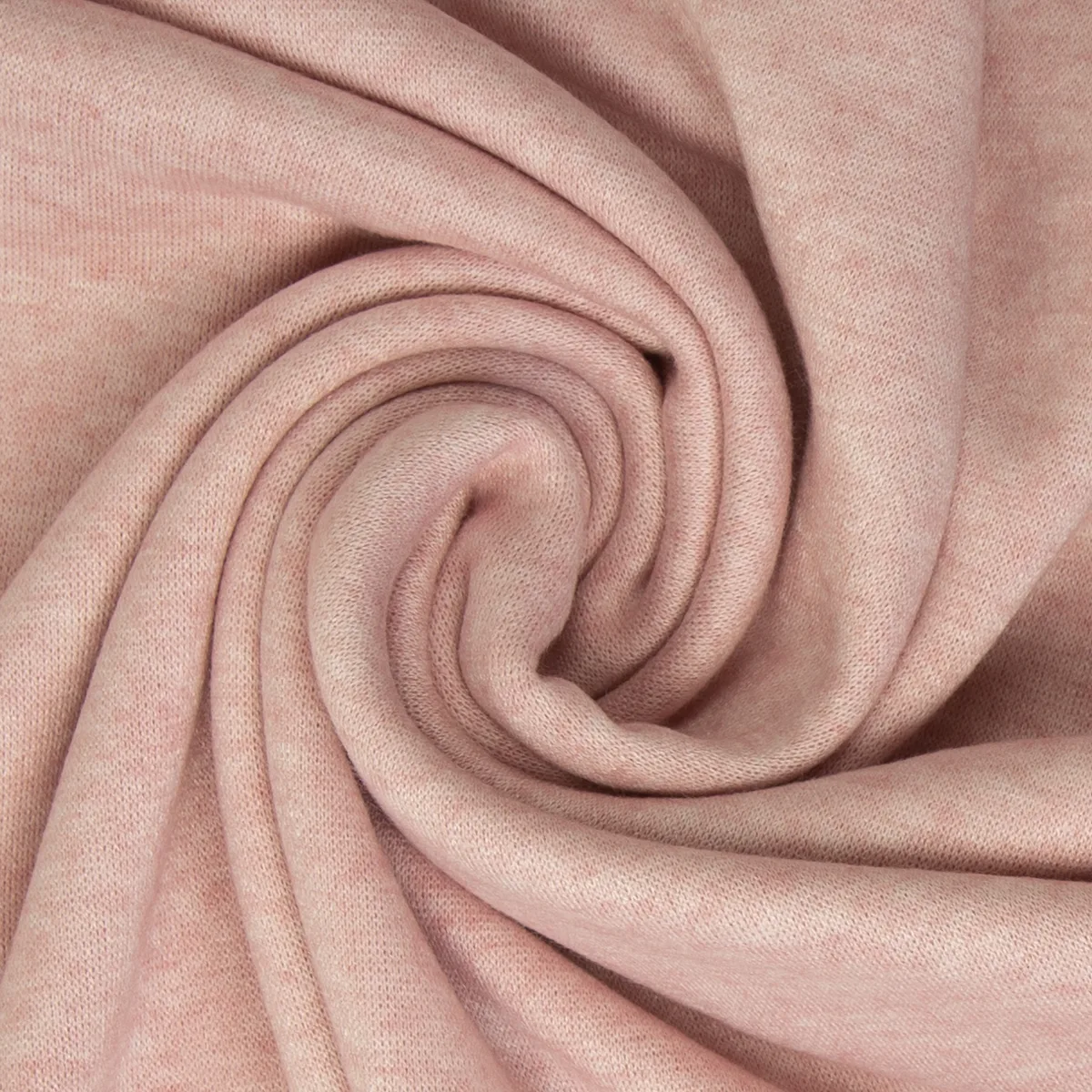 Strickstoff Feinstrick Meliert in Altrosa, Meterware im Detail