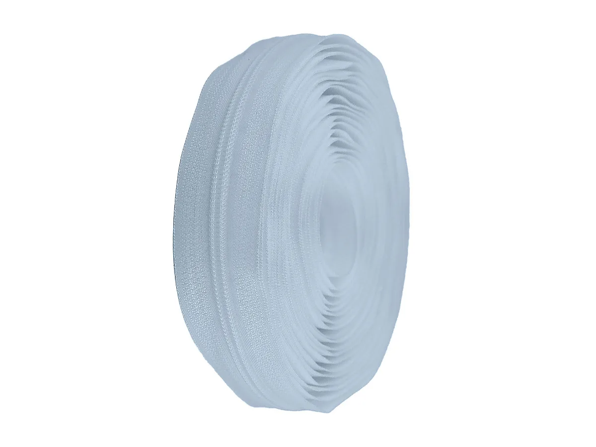 Reißverschluss als Meterware in Eisblau, spiralförmig, mit 5 mm Spiralbreite