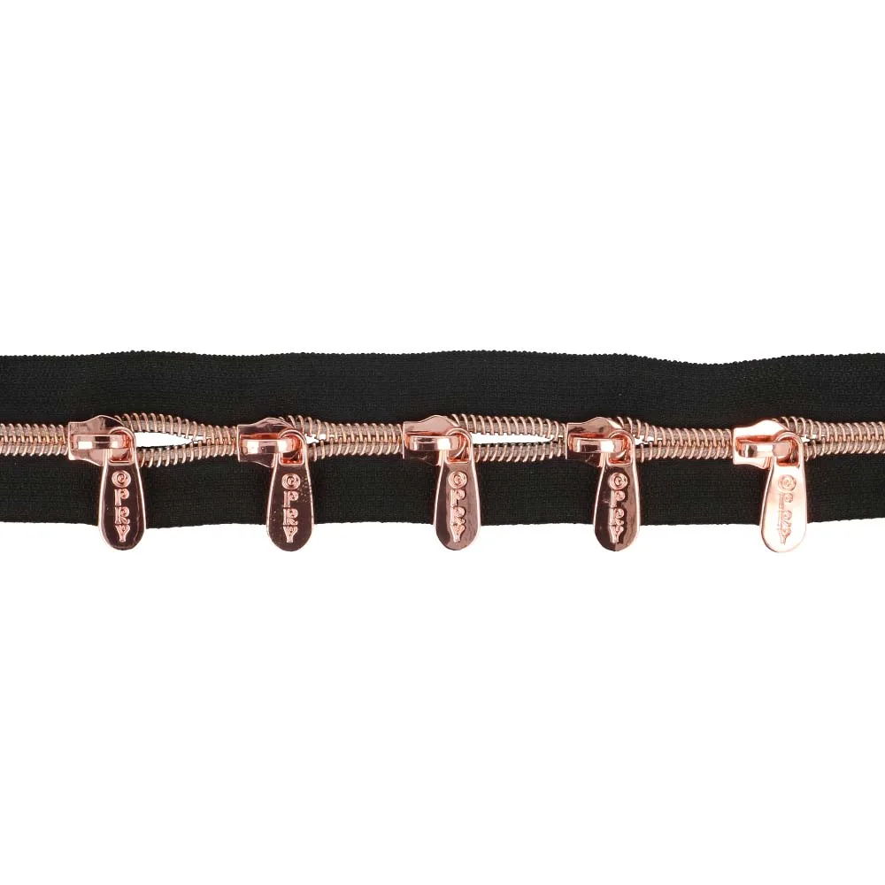 Endlosreißverschluss in Rosegold, Produktansicht im Sortiment der Stoffkönigin