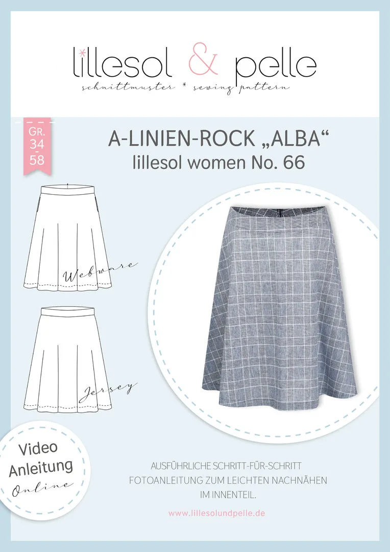 Papierschnittmuster lillesol women A-Linien-Rock, Titelbild des Schnitts