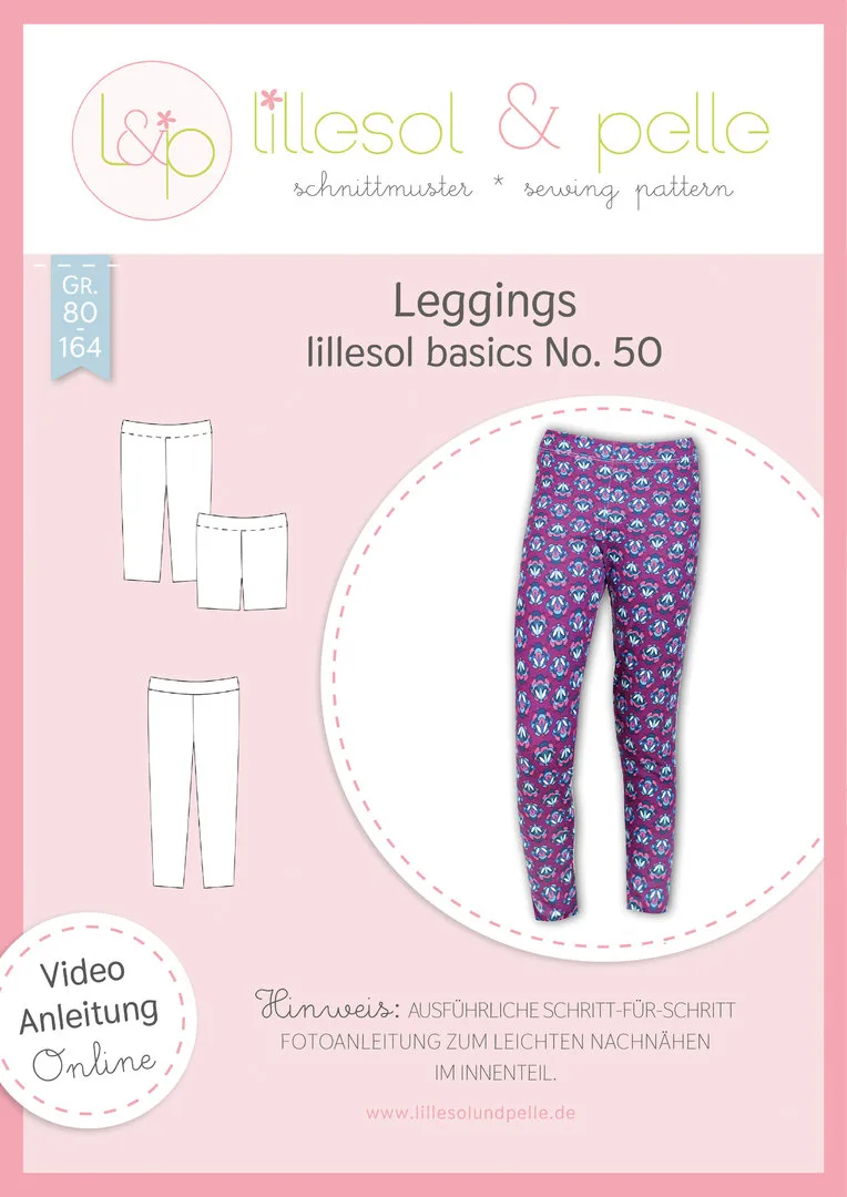 Papierschnittmuster lillesol basics Leggings, Titelbild des Schnitts