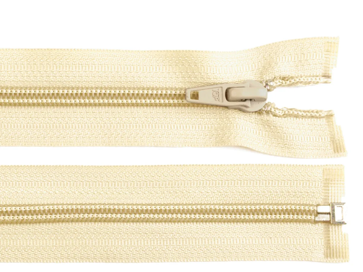 Reißverschluss teilbar 50 cm in Creme, Spirale 5 mm