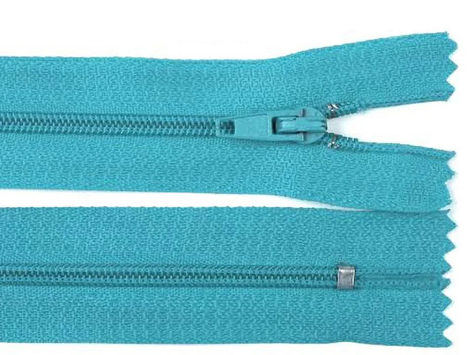 Reißverschluss nicht teilbar 30 cm in Türkis, Spirale 3 mm