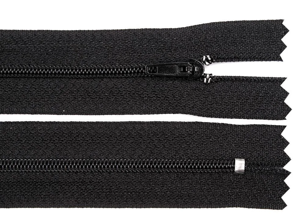 Reißverschluss nicht teilbar 45 cm in Schwarz, Spirale 3 mm