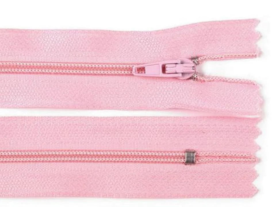 Reißverschluss nicht teilbar 50 cm in Hellrosa, Spirale 3 mm