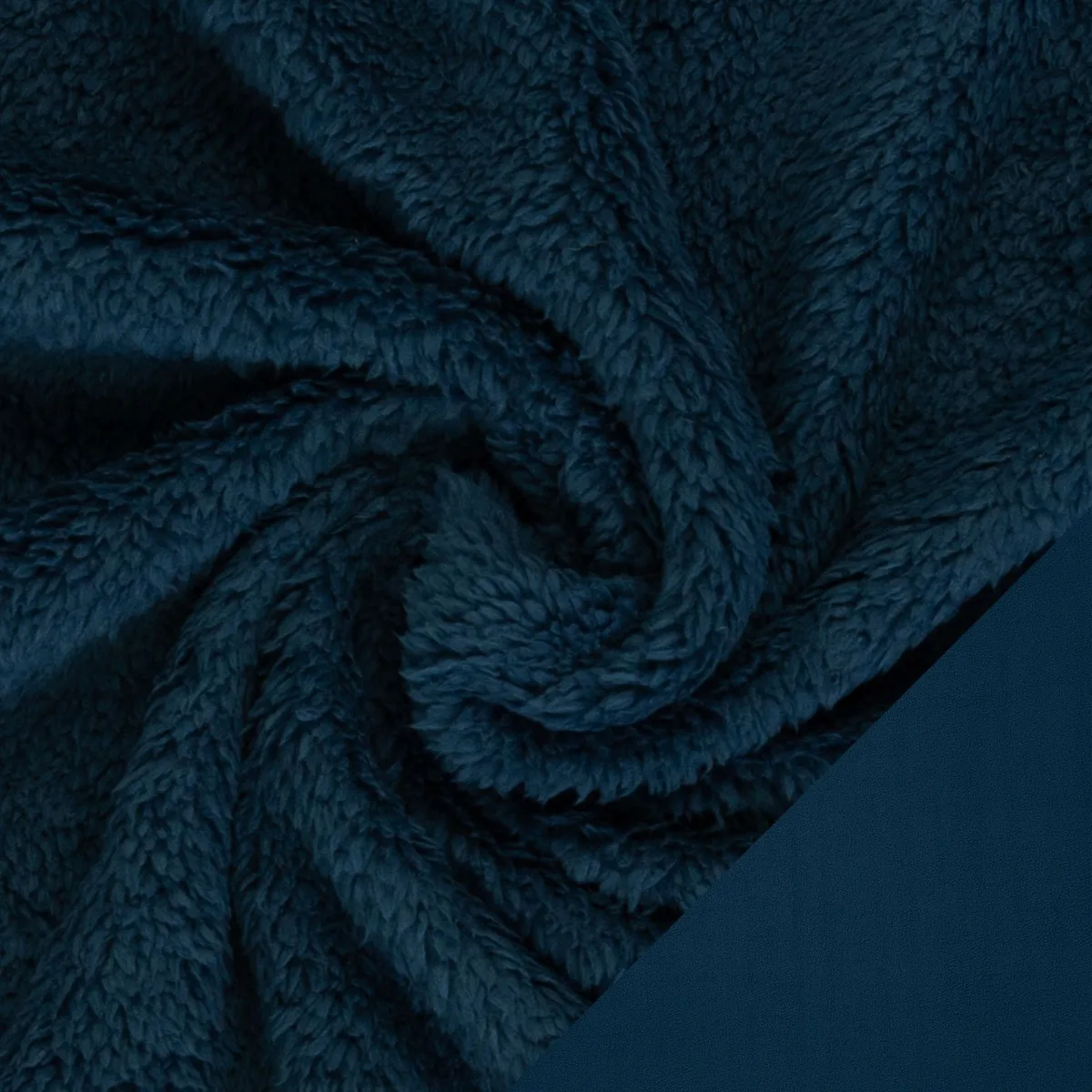 Plüsch Teddy Minky in Blau, Meterware im Detail