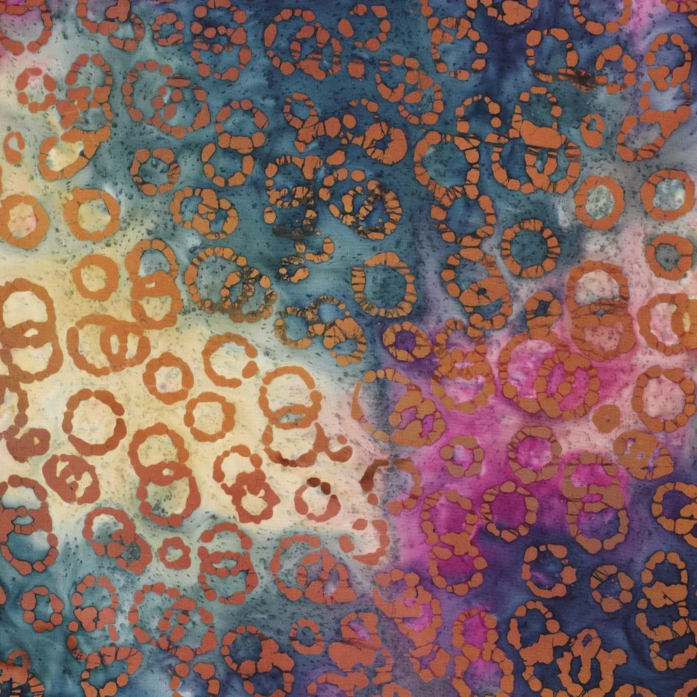 Baumwollwebware Popeline Batik in Bunt, Meterware im Detail