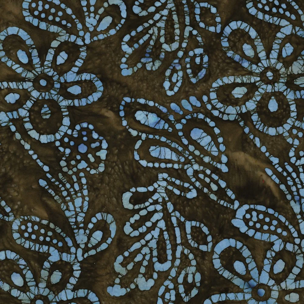Baumwollwebware Popeline Batik in Grüntöne, Meterware im Detail