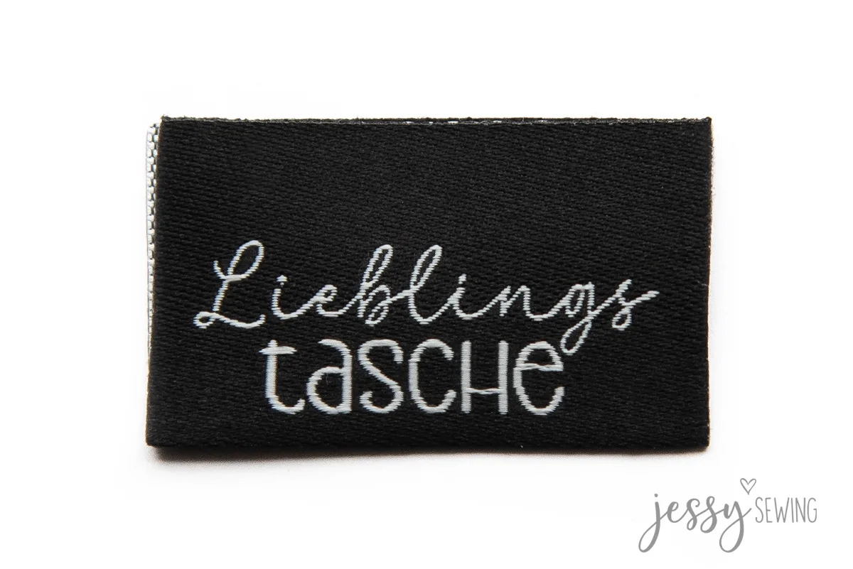 Weblabel Lieblings tasche schwarz, Nahaufnahme
