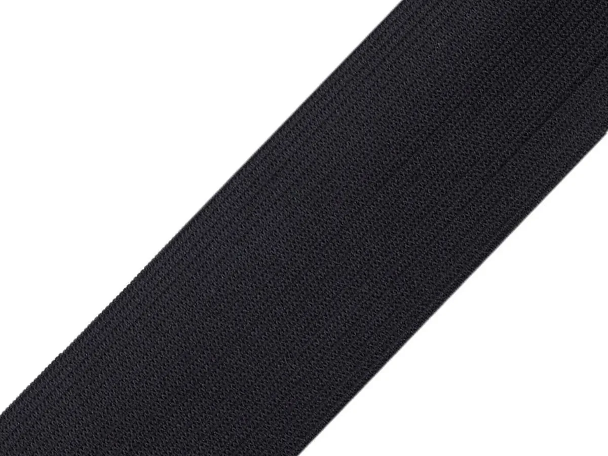 Gummiband Schwarz, Meterware im Ausschnitt