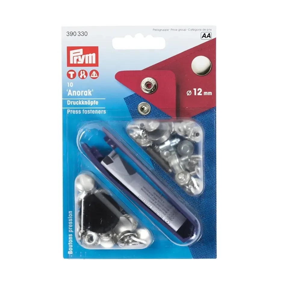 Prym Nähfrei-Druckknopf Anorak, silberfarbig