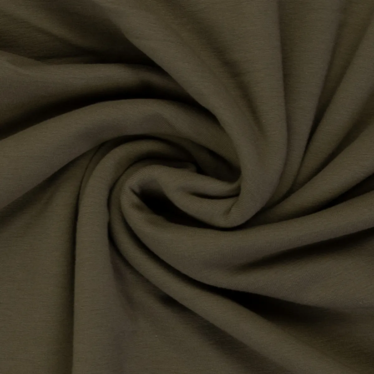 Baumwolljersey Vanessa Uni in Khaki 768, gedecktes Graugrün, glatte Maschenware