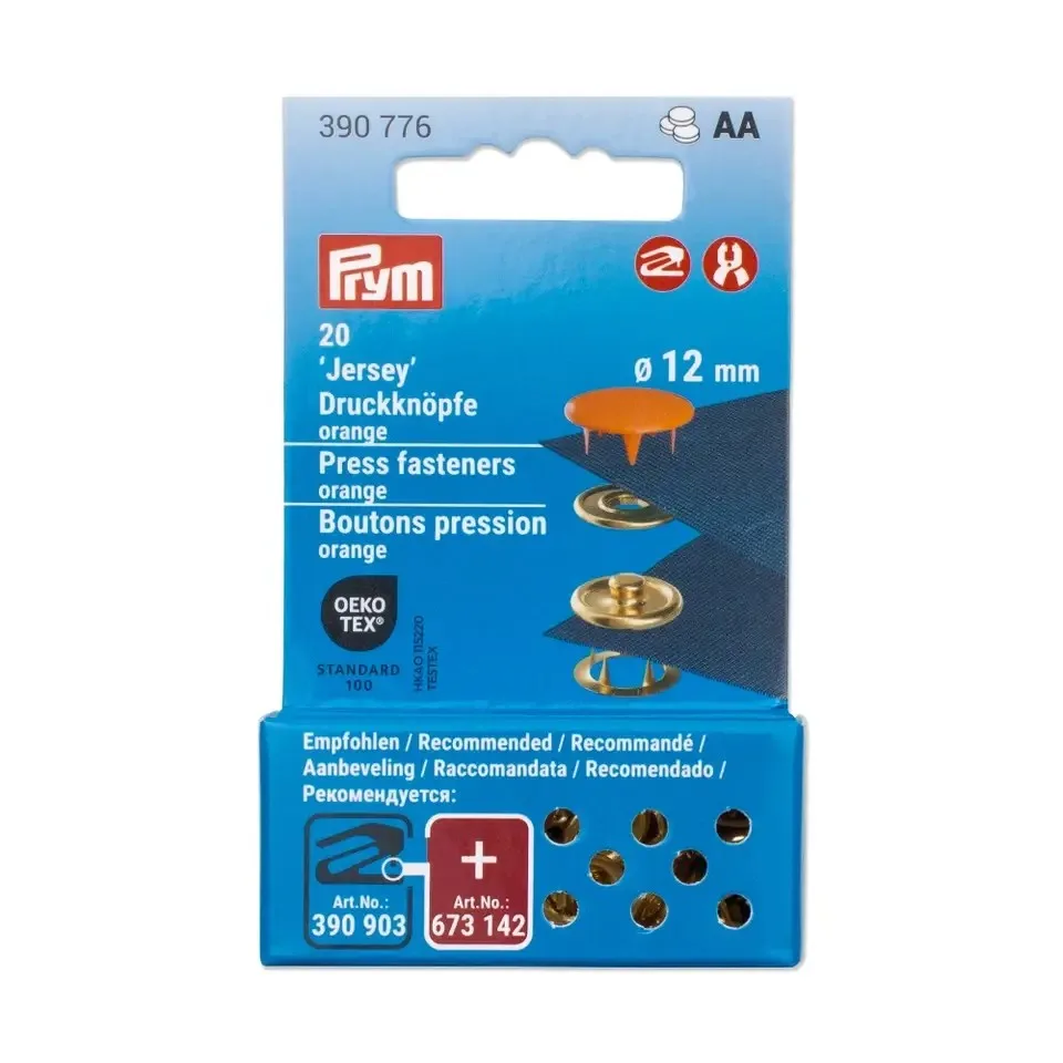 Prym 'Jersey' Druckknöpfe Orange, Jersey-Druckknopf von Prym