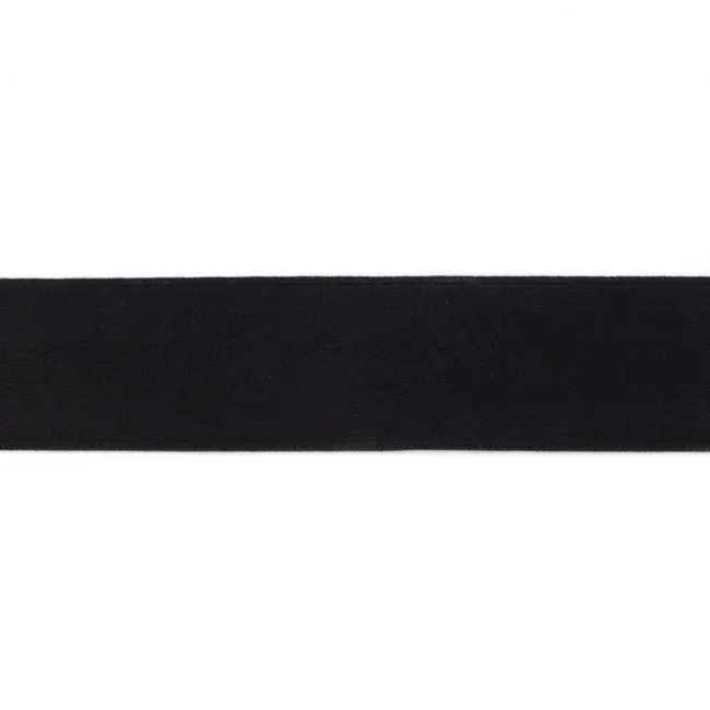 Gummiband in Schwarz, Meterware im Ausschnitt