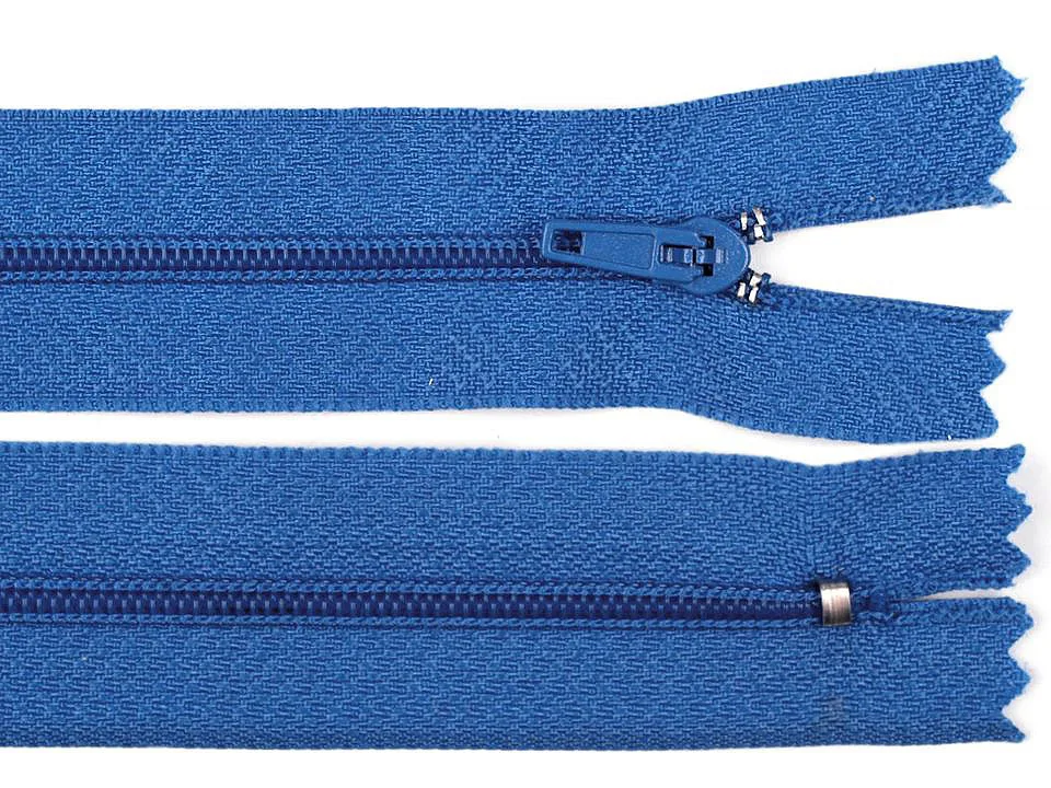 Reißverschluss nicht teilbar 35 cm in Mittelblau, Spirale 3 mm