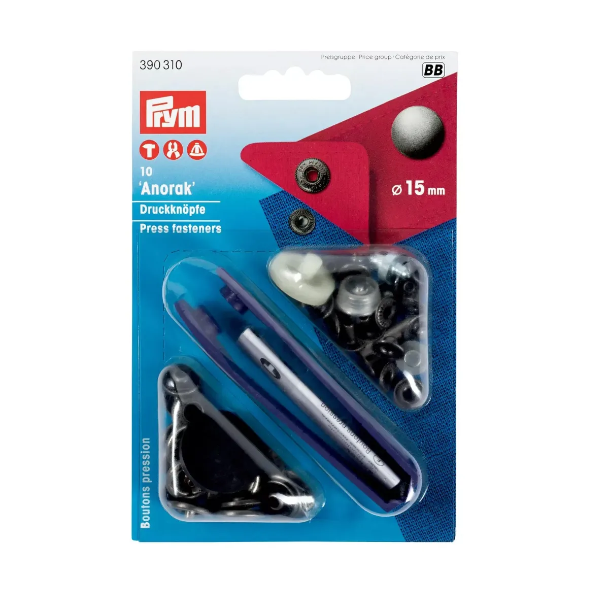 Prym Nähfrei-Druckknopf Anorak, alteisen