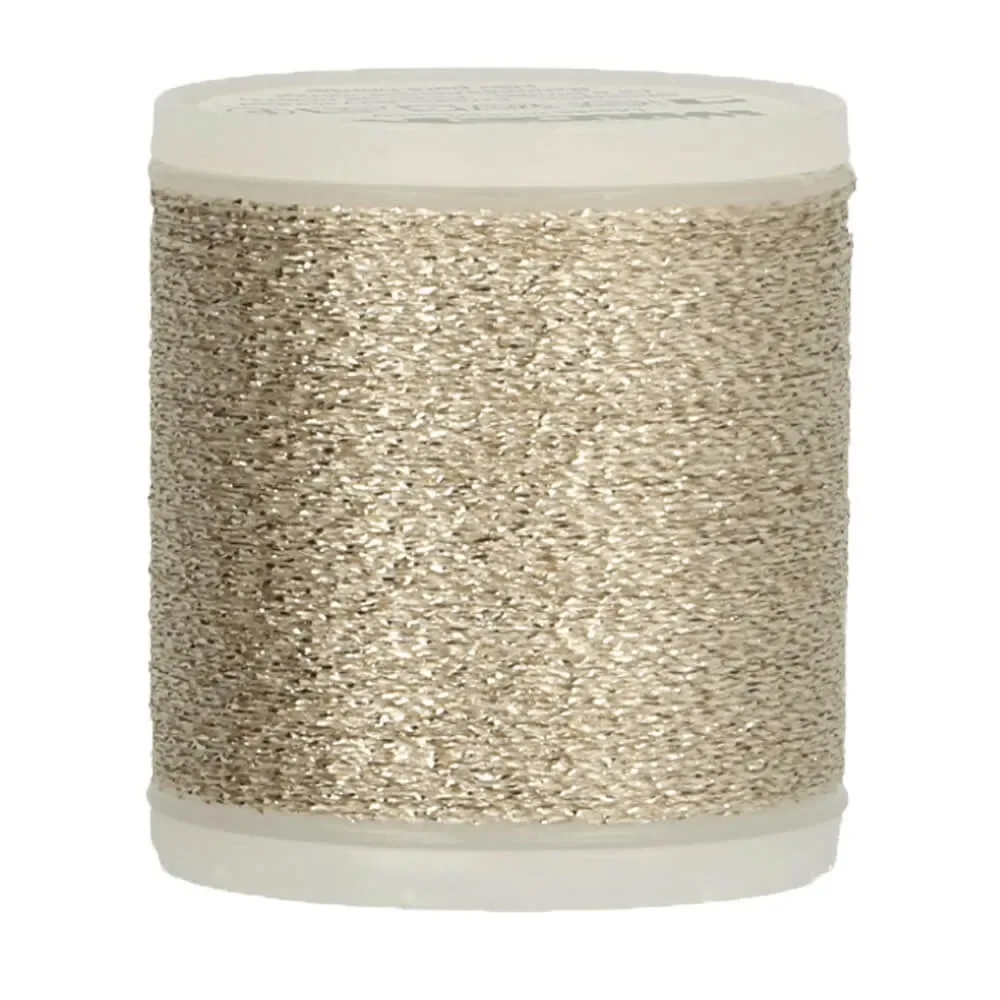 Spule Madeira Metallic Sparkling Stickgarn in Weißgold, Farbcode 022