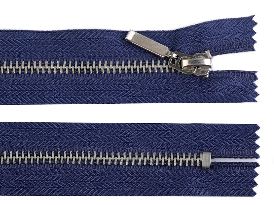 Reißverschluss nicht teilbar 16 cm in Dunkelblau, Metall Nickel 5,5 mm
