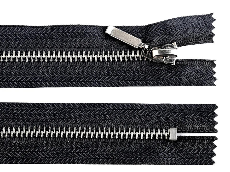 Reißverschluss nicht teilbar 16 cm in Schwarz, Metall Nickel 5,5 mm