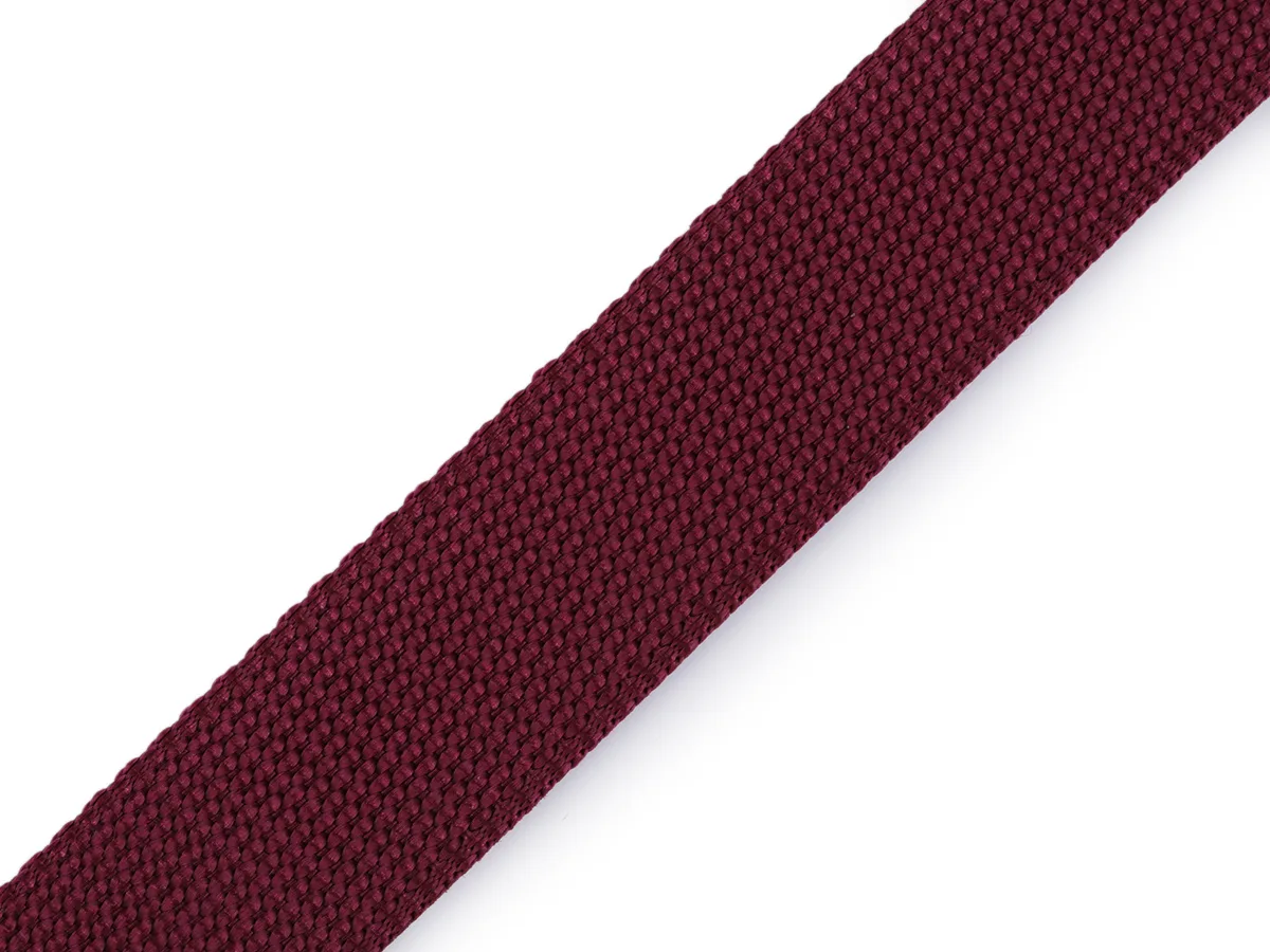 Gurtband Uni in Bordeaux, 30 mm breit, Meterware im Ausschnitt