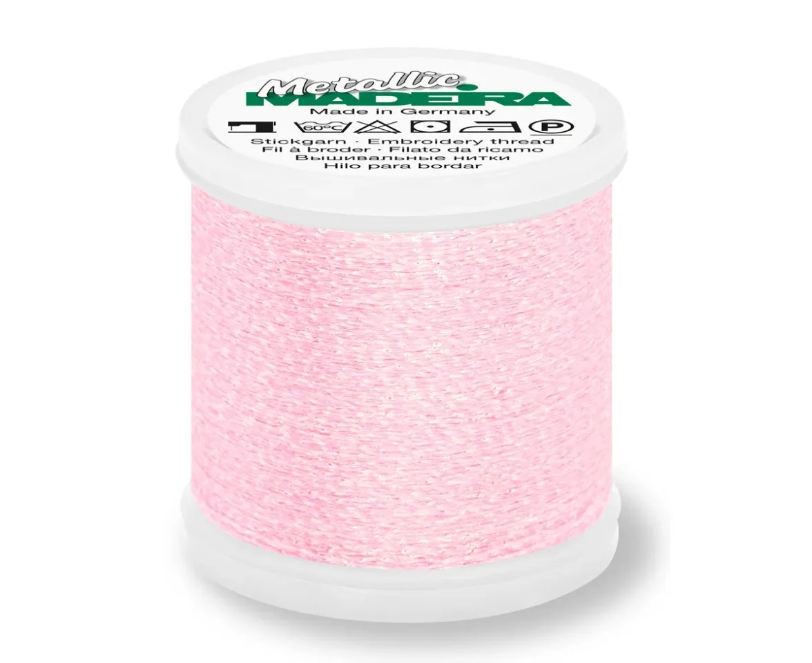 Spule Madeira Metallic Sparkling Stickgarn in Rosa, Farbcode 302