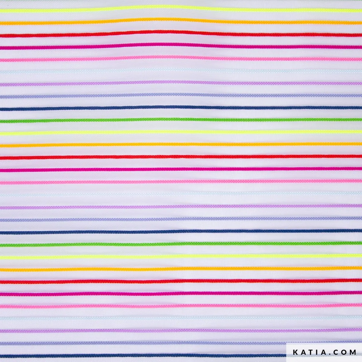 Netzstoff Streifen in Bunt auf Weiß, Meterware im Detail