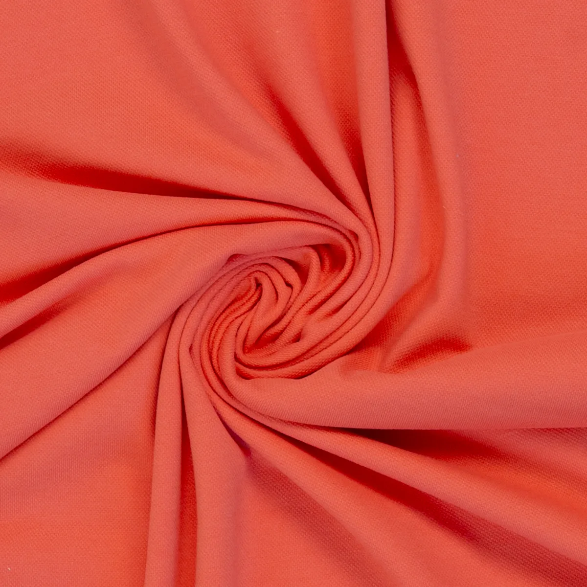 Baumwolljersey in Koralle, Meterware im Detail