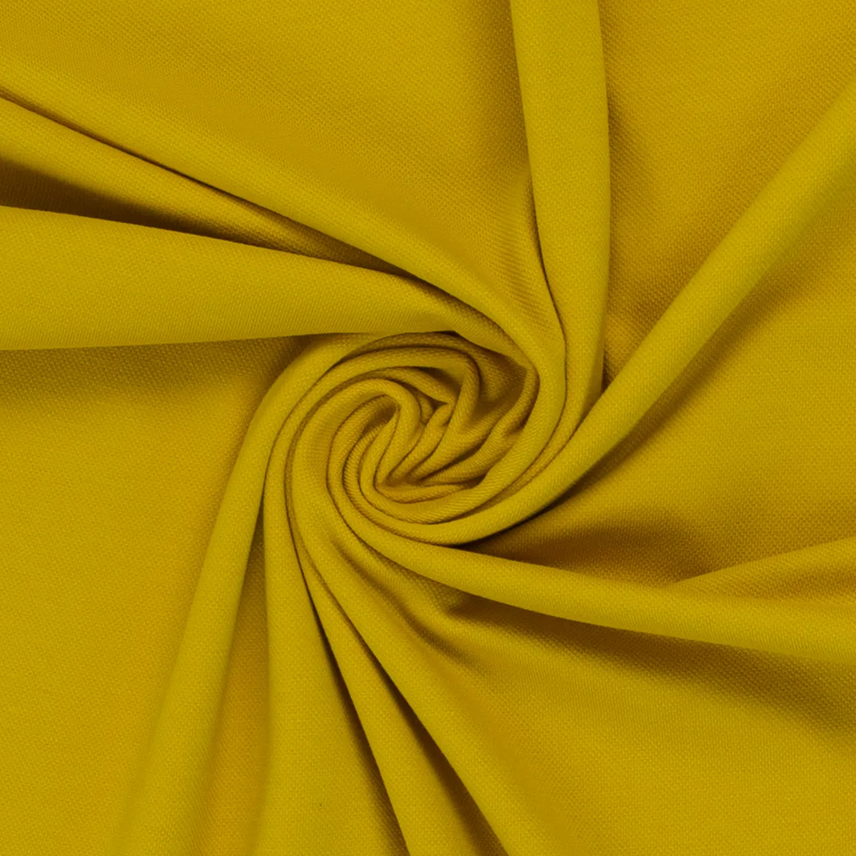 Baumwolljersey in Goldgelb, Meterware im Detail