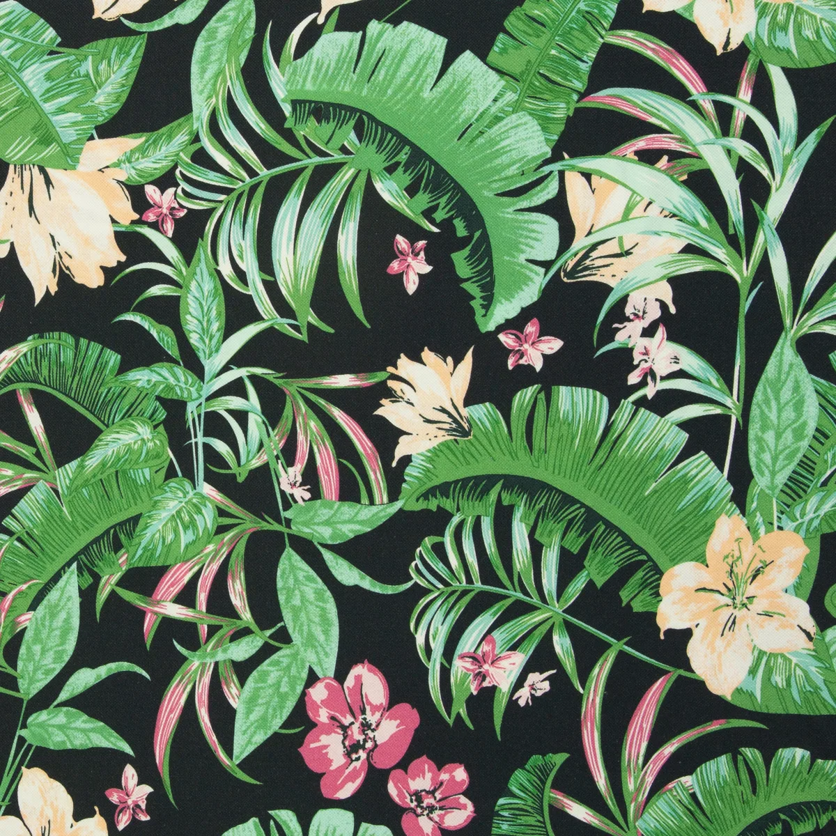 Baumwolljersey Blüten in Grün/Altrosa, Meterware im Detail