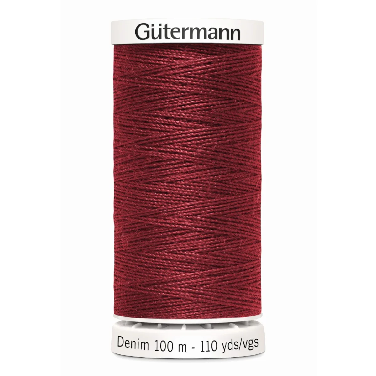 Spule Gütermann Denim Jeansnähgarn in Dunkelrot, Nummer 4466