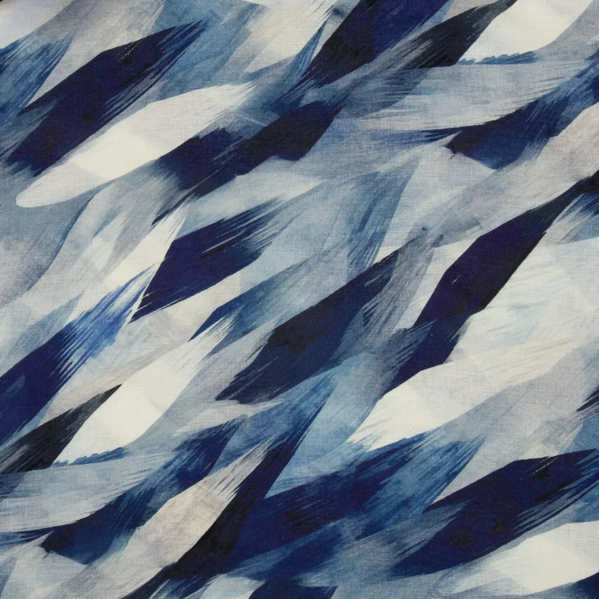 Baumwoll-Leinen Abstrakt in Blau, Meterware im Detail