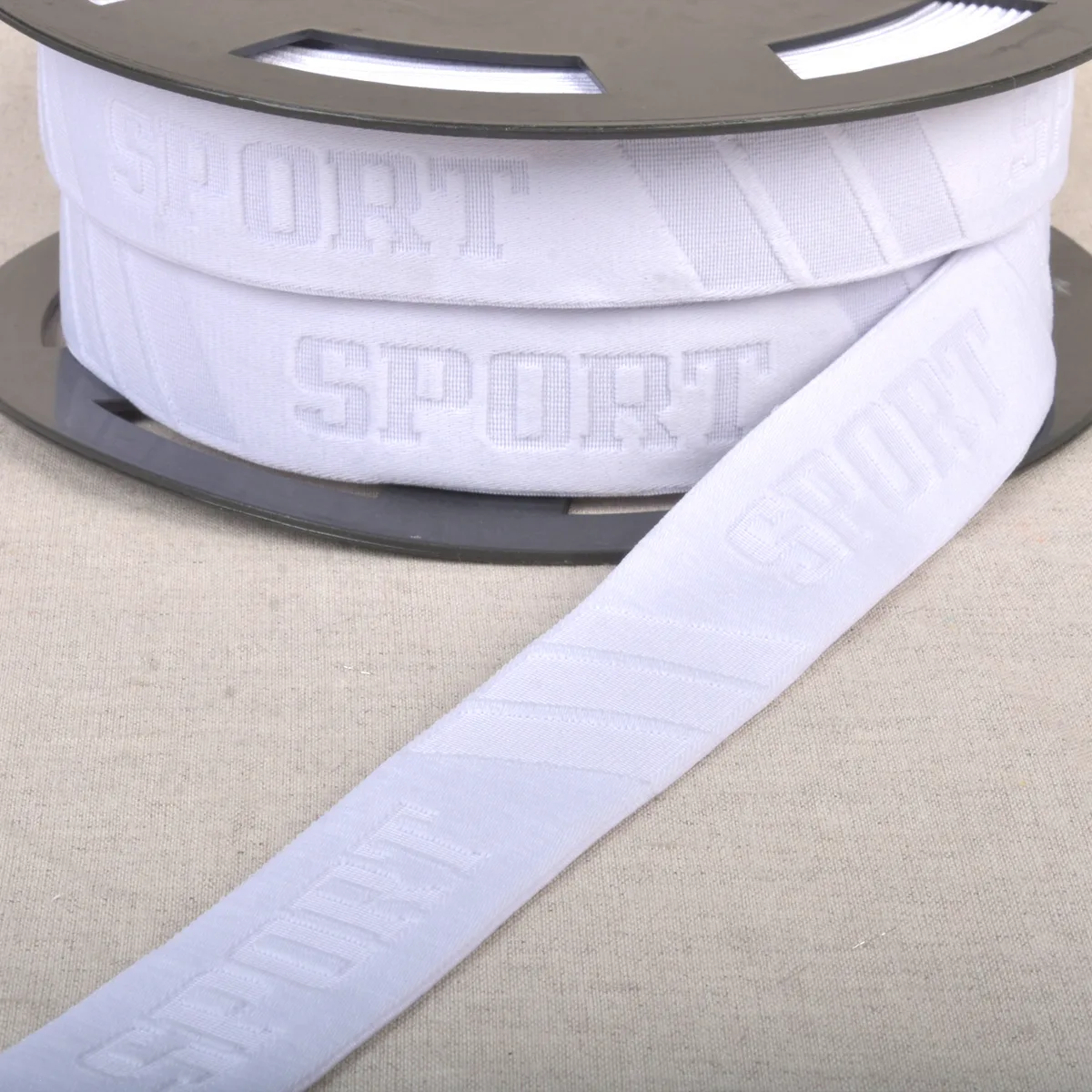 Gummiband "Sport" Weiß, Meterware im Ausschnitt