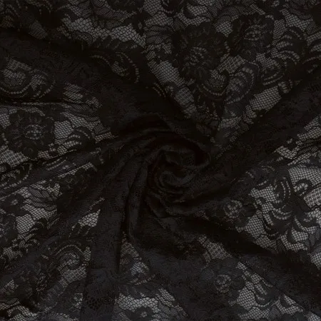 Spitze in Schwarz, Meterware im Detail