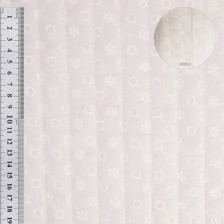 Fleece (Polar/Antipilling) Stickerei in Weiß, Meterware im Detail