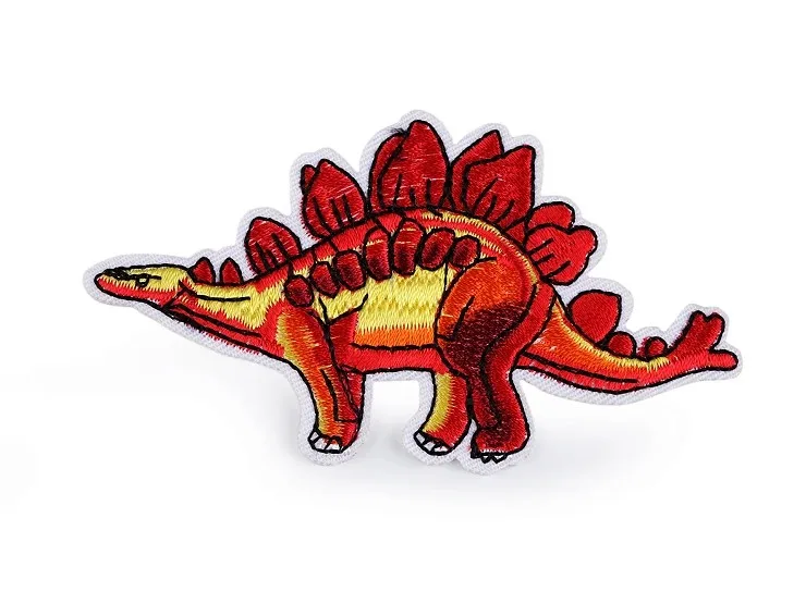 Aufbügler Dinosaurier rot, Motiv in der Ansicht