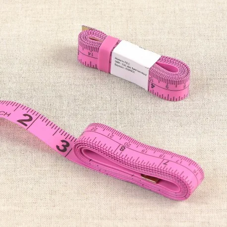 Maßband 150 cm in Neonpink mit Zentimeter- und Zollskala