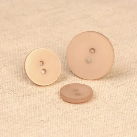 Kunststoffknopf in Beige seidenmatt, 15 mm Durchmesser