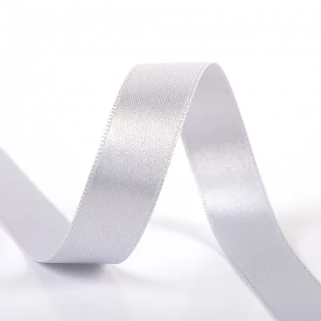 Satinband 15 mm in Grau auf der Rolle, glänzende Oberfläche