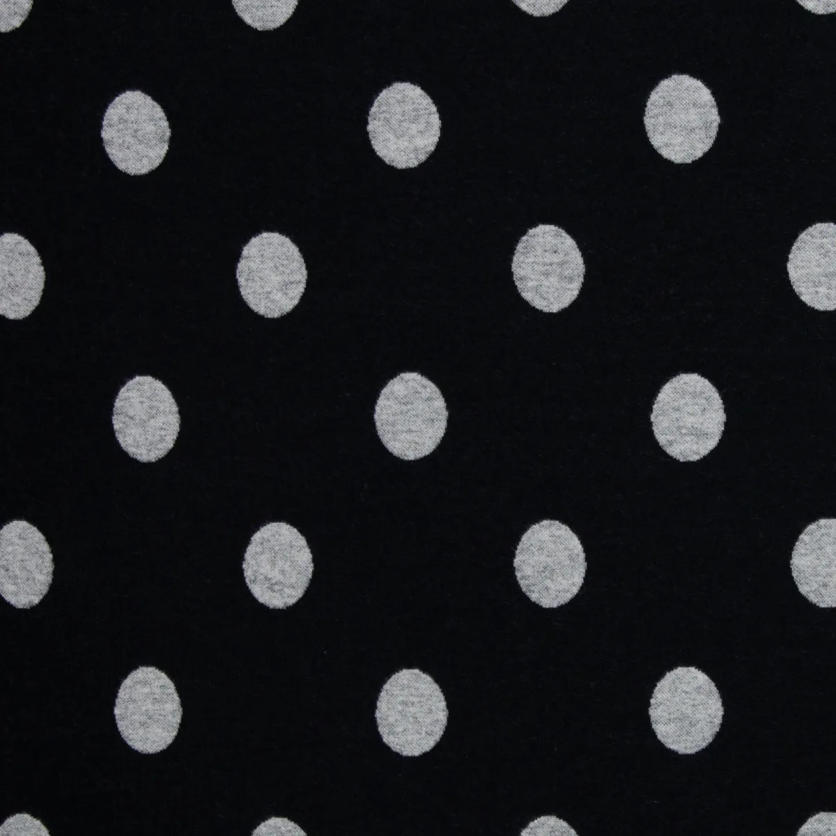 Jacquard-Jersey Ottoman Emily mit grauen Punkten auf Schwarz