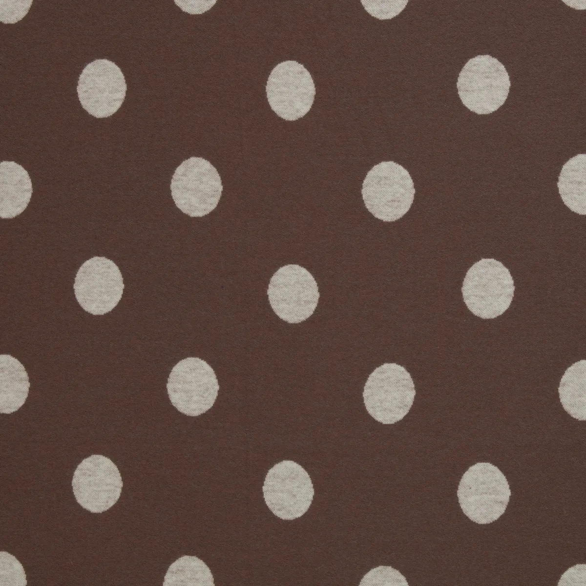 Jacquard-Jersey Ottoman Emily mit naturweißen Punkten auf Taupe