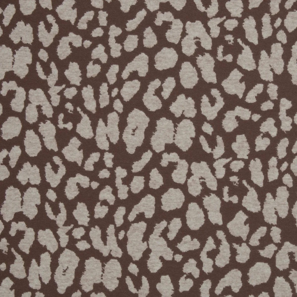 Jacquard-Jersey Ottoman Emily mit naturweißem Leo auf Taupe
