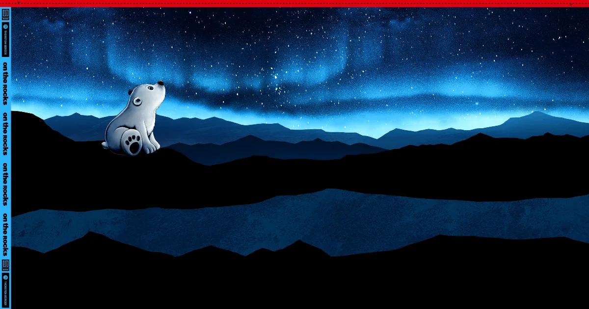 Sweat angeraut Panel Eisbär unter Nordlicht in Nordlicht Blau