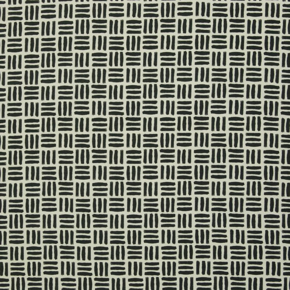 French Terry Sommersweat Wabi Grid Pinselstriche in Naturweiß