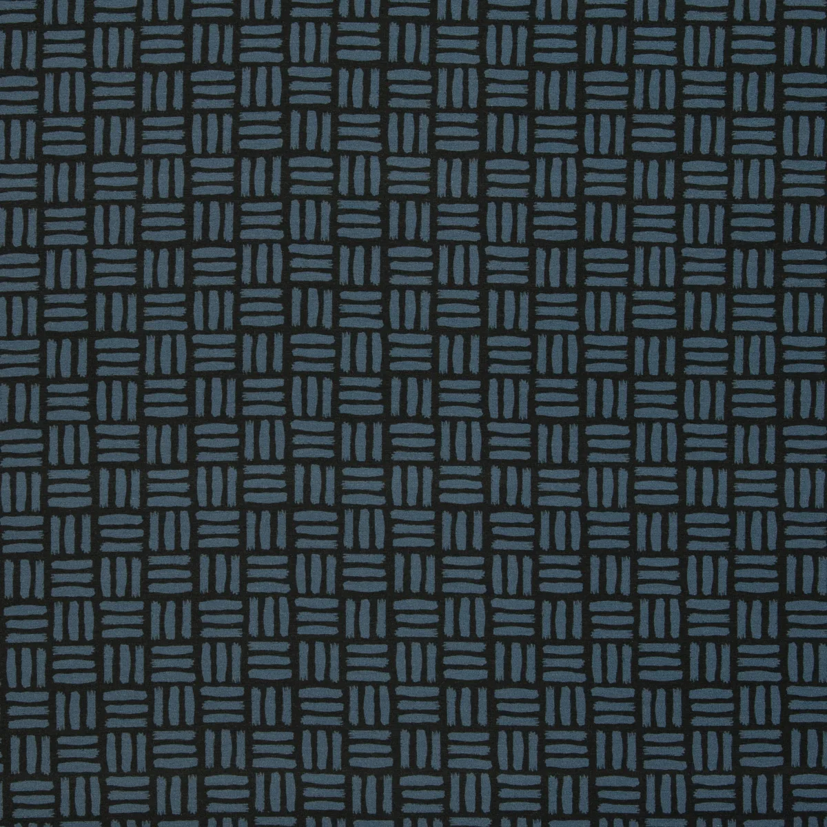 French Terry Sommersweat Wabi Grid Pinselstriche in Anthrazit