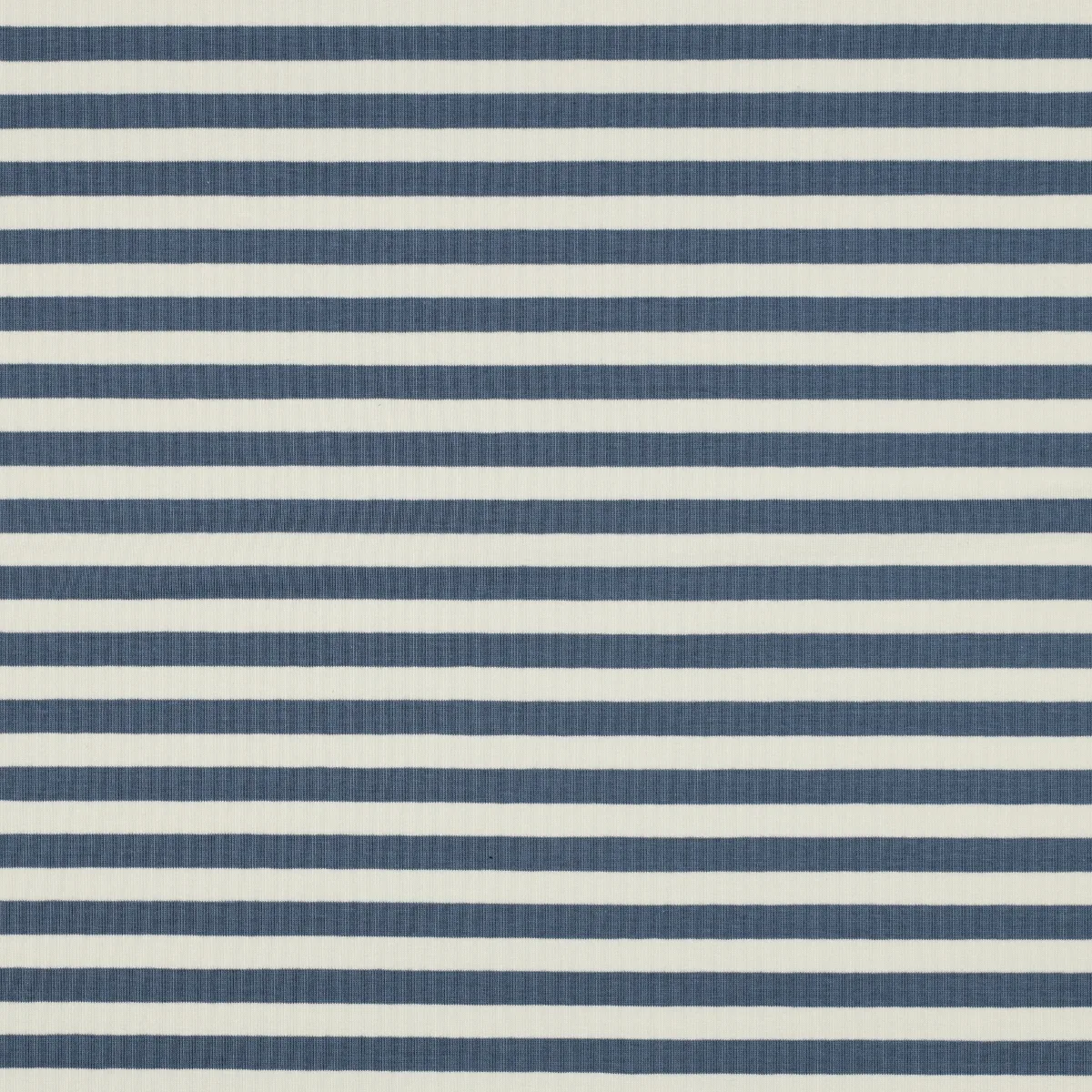 French Terry Sommersweat Ringel in Jeansblau-Weiß, Nahaufnahme der Oberfläche