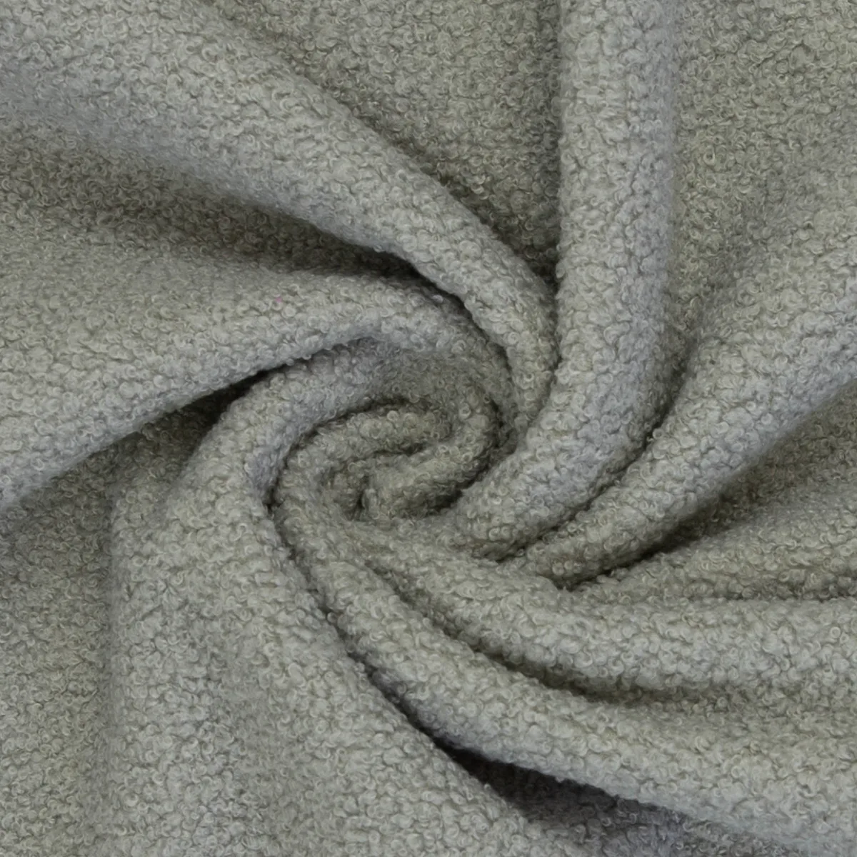 Teddy Plüsch Minky Bouclé in Grau, in weichem Fall