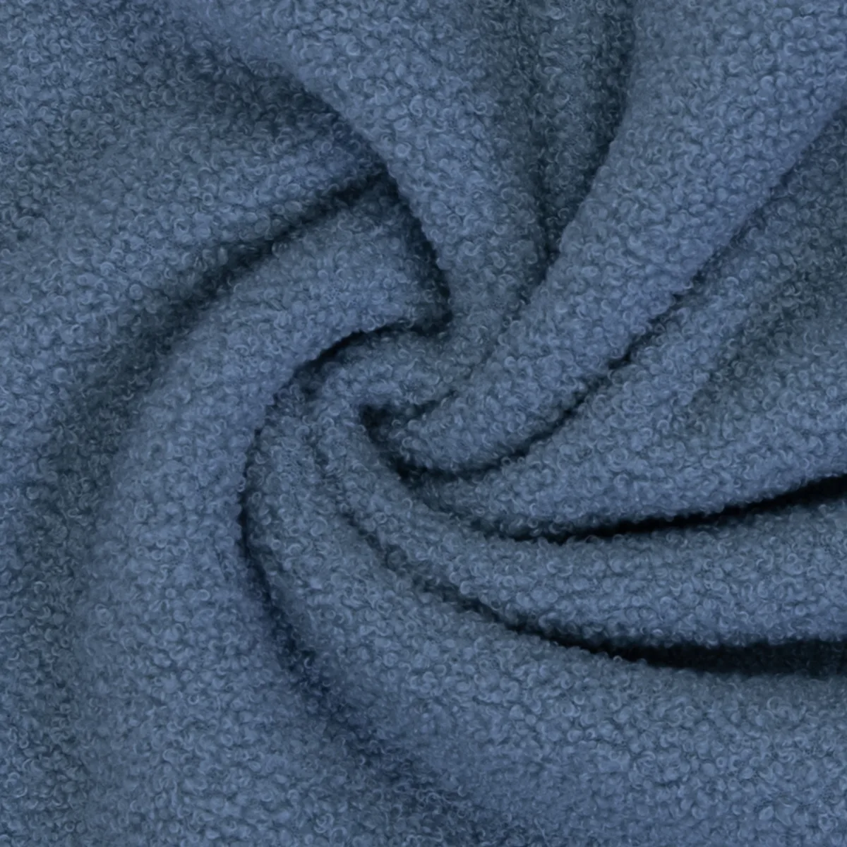 Teddy Plüsch Minky Bouclé in Rauchblau, in weichem Fall