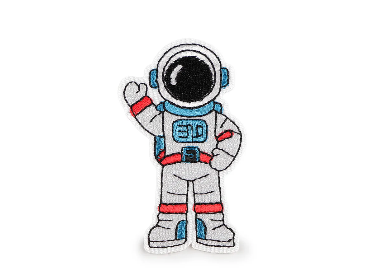 Aufbügler Astronaut winkend, bestickt, zum Aufbügeln