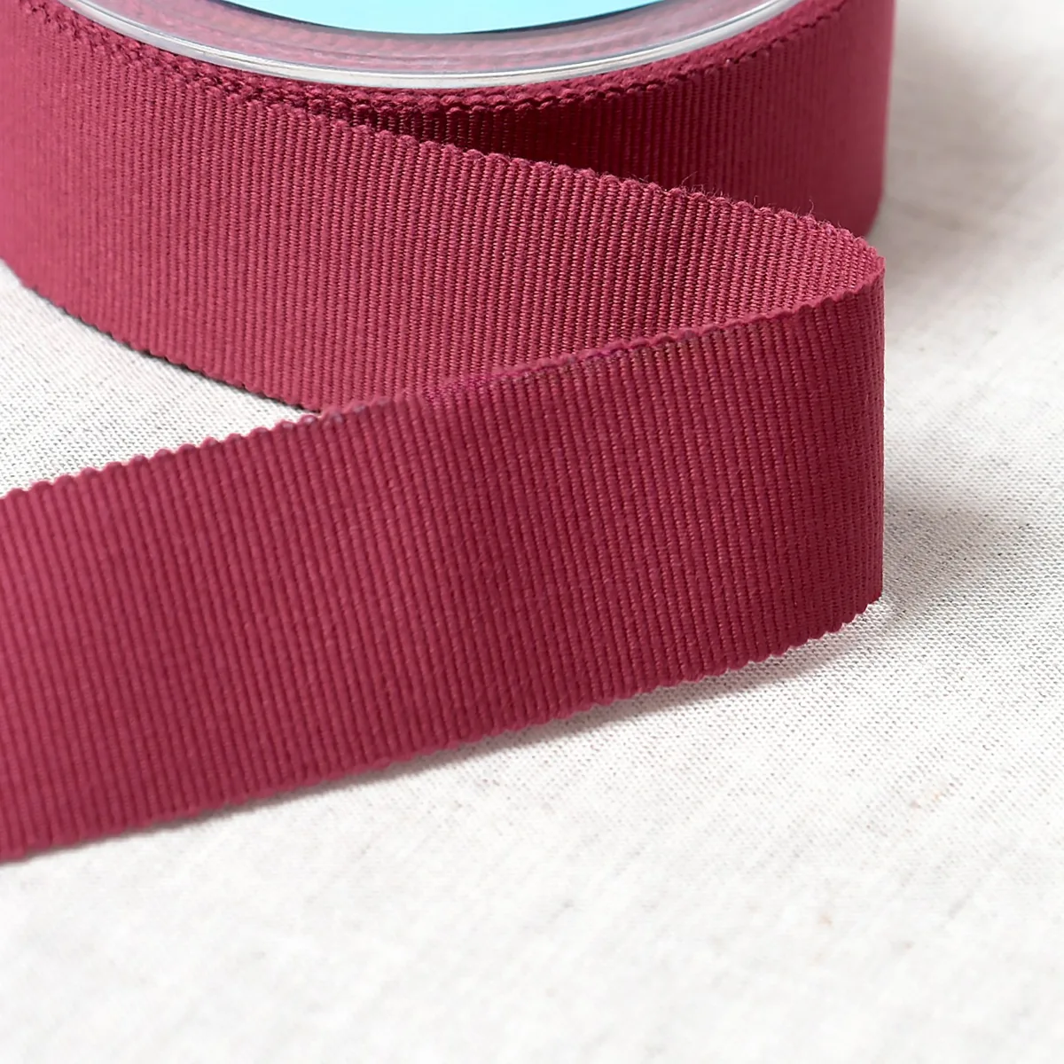 Ripsband aus Baumwolle 25 mm in Bordeaux mit feiner Querrippe